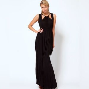 French Connection | Vegas Dream Black Gunmetal Jersey Maxi Dress